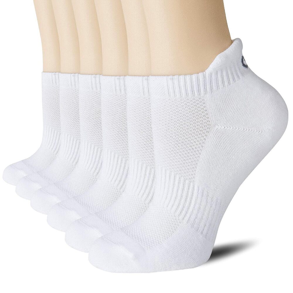 Low Cut Athletic Socks 6 Pairs White Cotton Ankle